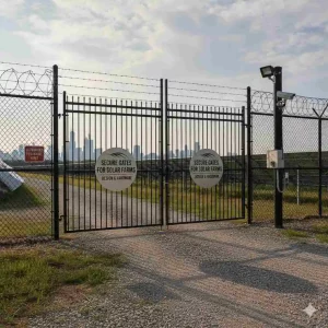 Secure gates for solar farms Chicago with durable design