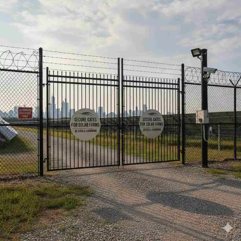 Secure gates for solar farms Chicago with durable design