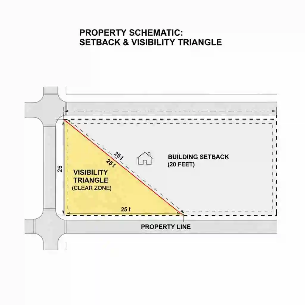 Setback diagram for HOA fence approval