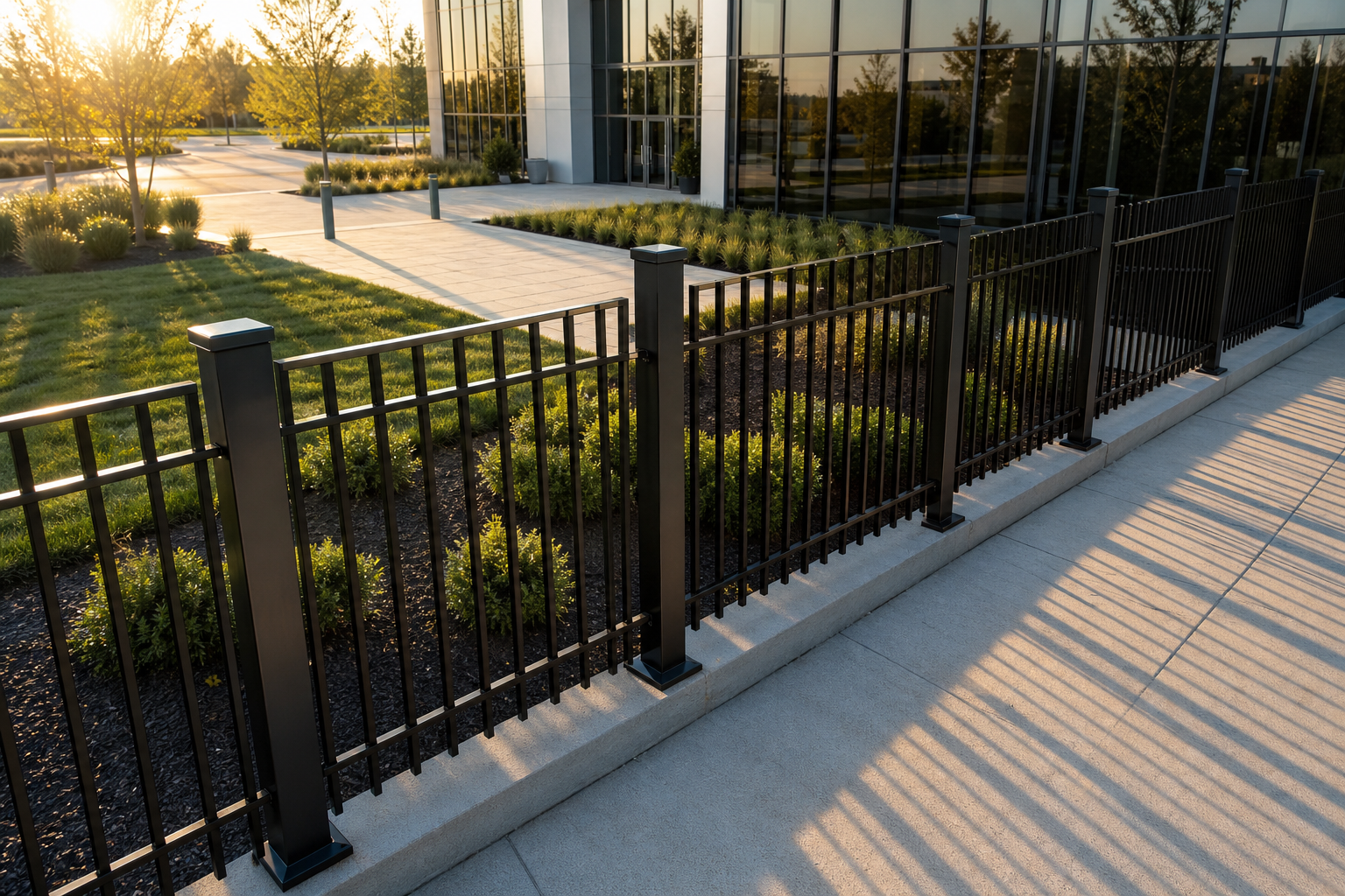 Aluminum Fence Installation at a Berwyn commercial site