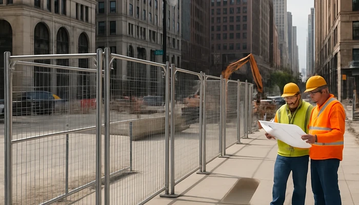 temporary fence plans for multi phase chicago construction sites with shared sidewalks temporary fence plans for multi phase chicago construction sites with shared sidewalks